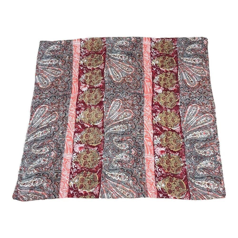 Alexia Crawford 100% Cotton Scarf Paisley Boho Floral Abstract Art Print 38x70.5